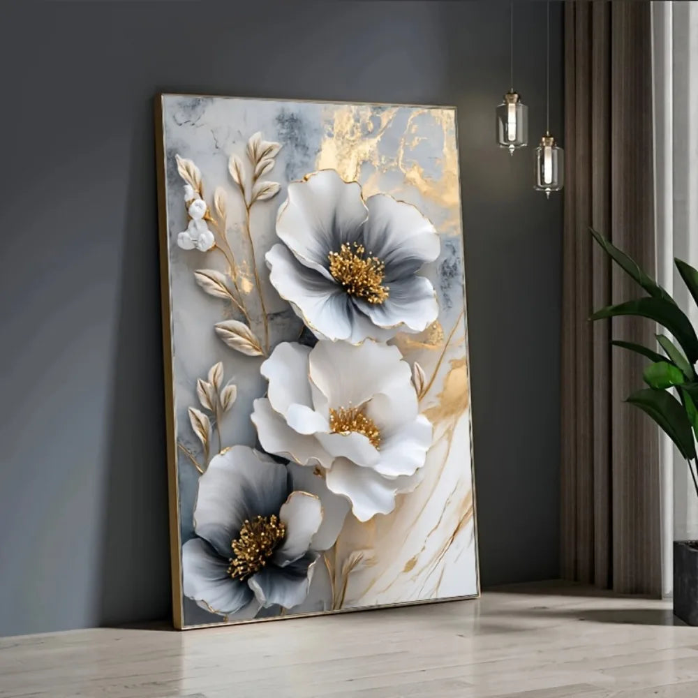 1 Modern Luxury Floral Canvas Mural for Elegant Decor