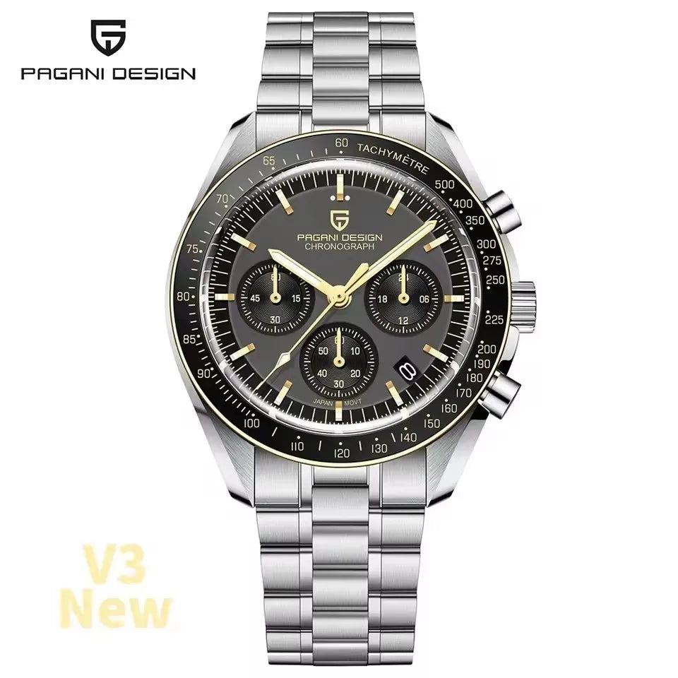 Quartz Watch For Men Waterproof Sport Stainless Steel Band