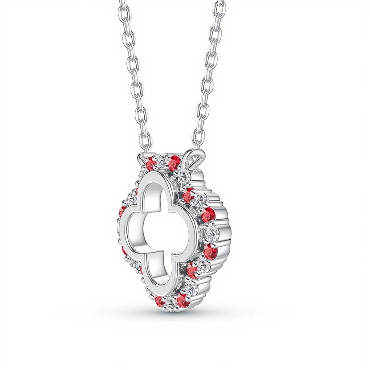 Four Leaf Clover Moissanite Diamond Pendant Necklace Gift