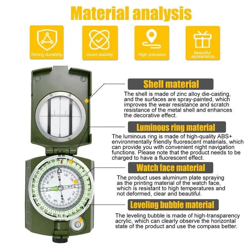 Waterproof High Precision Compass Outdoor Gadget Sports Hiking