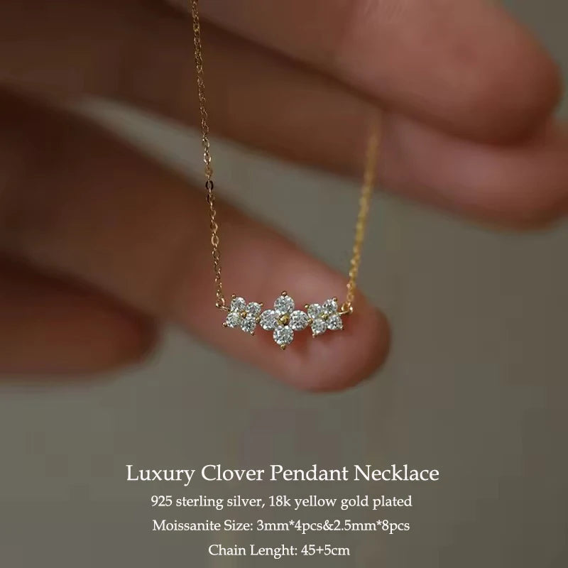 Elegant Moissanite Pendant Necklace in 925 Silver