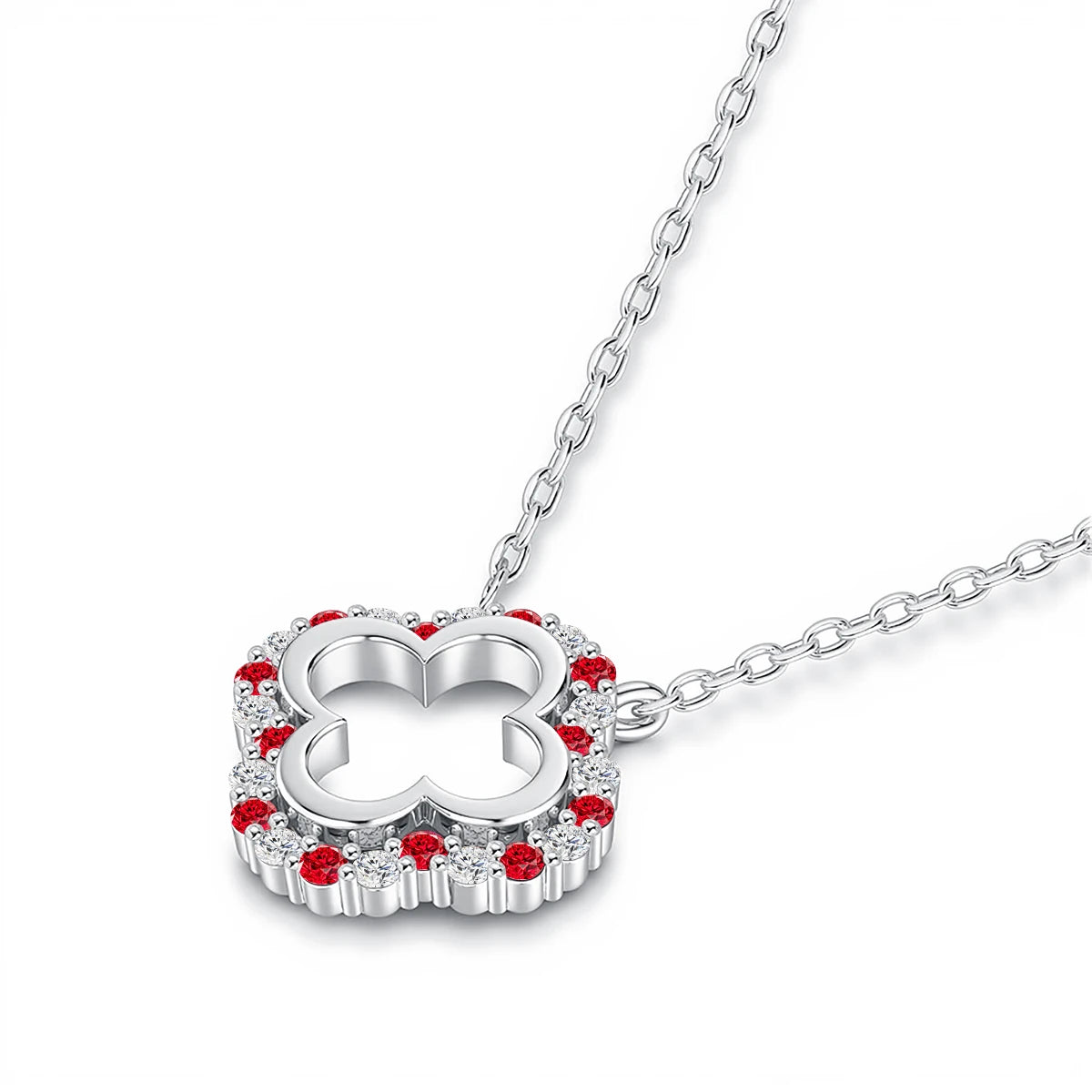 Four Leaf Clover Moissanite Diamond Pendant Necklace Gift