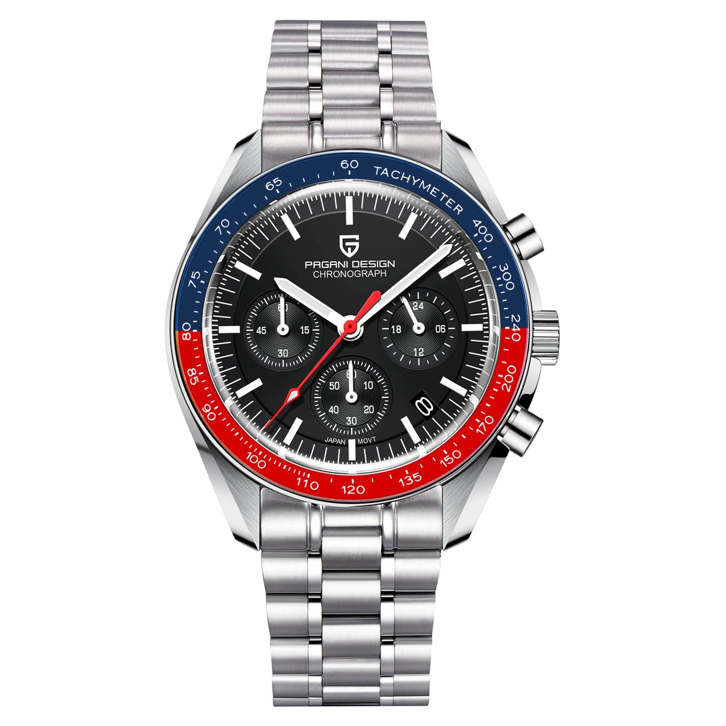 Quartz Watch For Men Waterproof Sport Stainless Steel Band