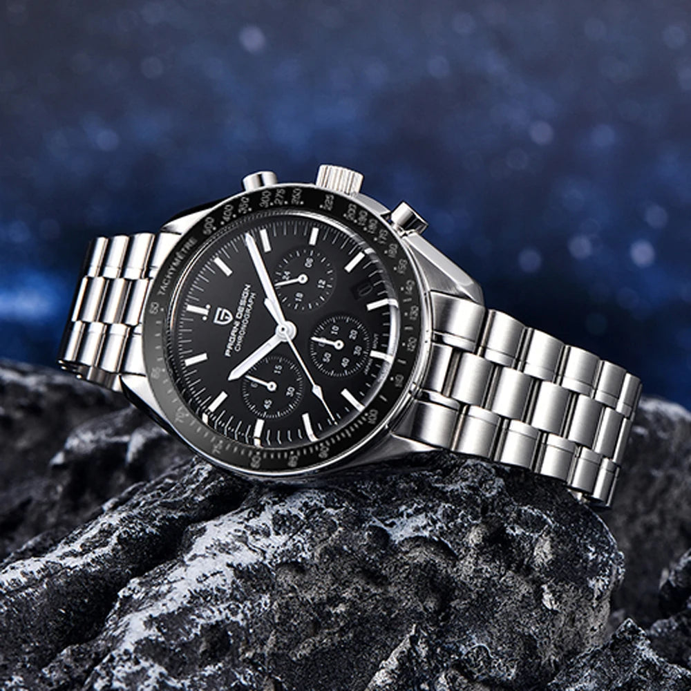 Quartz Watch For Men Waterproof Sport Stainless Steel Band