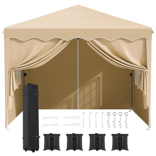 Sunshade Gazebo Portable Outdoor Rainproof Tent 3x3m Steel Frame